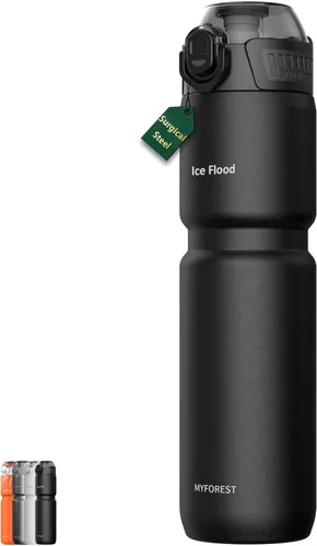 Vista 8 de MYFOREST Botella de agua aislada para bicicleta de 24 onzas líquidas, forro de acero quirúrgico sin olor, agarre más fuerte para senderos difíciles