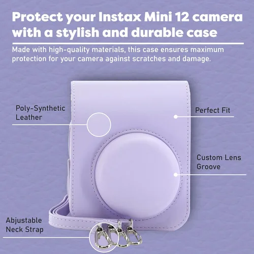 Vista 4 de Fujifilm - Paquete de minicámara instantánea Instax Mini 12 con paquete de película instantánea Fujifilm Instax Mini (60 hojas) con accesorios que