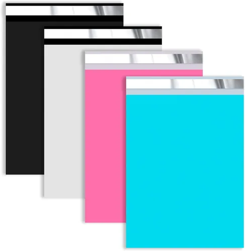 Vista 20 de Sobres de polietileno de 10 x 13 pulgadas, 100 unidades, sobres de correo de plástico morado con grosor de 2.4 milésimas de pulgada, bolsas de envío