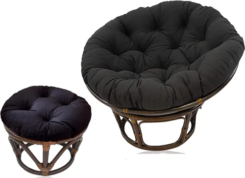 Papasan - Cojines redondos para silla y reposapiés Papasan, cojín para taburete Papasan, cojín impermeable para silla de columpio para exteriores,