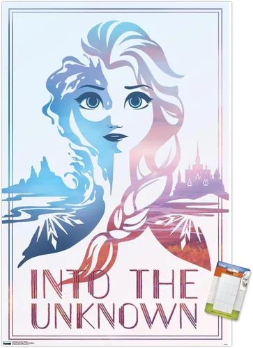 Vista 12 de Trends International Disney Frozen 2 - Póster de "Into the Unknown Wall", 22.375 x 34 pulgadas, versión enmarcada en blanco