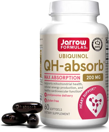 Jarrow Formulas QH-Absorb 200 mg - 60 cápsulas blandas - Co-Q10 de alta absorción - Forma antioxidante activa de Co-Q10 - Apoya la producción de