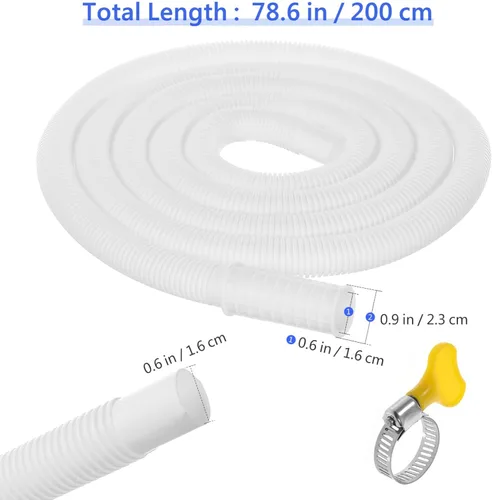 Vista 2 de Manguera de drenaje para lavadora de 6.6 ft, drenaje flexible de drenaje de aire acondicionado para lavadoras semiautomáticas y unidades, accesorio