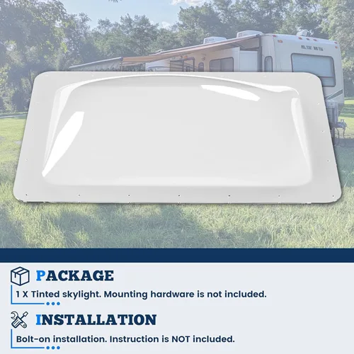 Vista 7 de Kojem Cubierta de Tragaluz para RV de 18" x 26" Cúpula Exterior Universal Se Adapta a Todas las Aberturas de Tragaluz Estándar de 22" x 14" Remolque