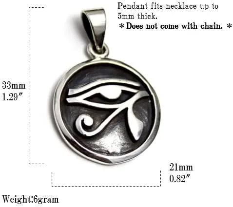 Vista 5 de COSUMOSU 925 Sterling Silver Eye of Horus Egypt Protection Pendant