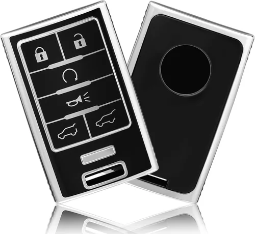 Vista 7 de OFFCURVE Funda para llavero de Cadillac, protector de llave de coche de TPU suave para Cadillac SRX ATS ELR XTS 2010 2011 2012 2013 2014 2015, llave