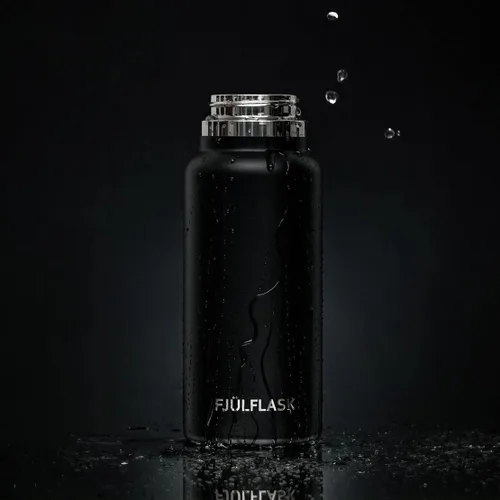 Vista 3 de FJULflask - Botella de agua aislada al vacío de 32 onzas, taza térmica de acero inoxidable, tapa de boca ancha, tapa de rosca y tapa de rosca