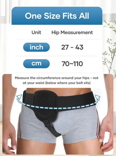 Vista 6 de Cinturones de hernia inguinal para hombre, cinturón de hernia inguinal para mujer, soporte de hernia inguinal para el lado izquierdo o derecho