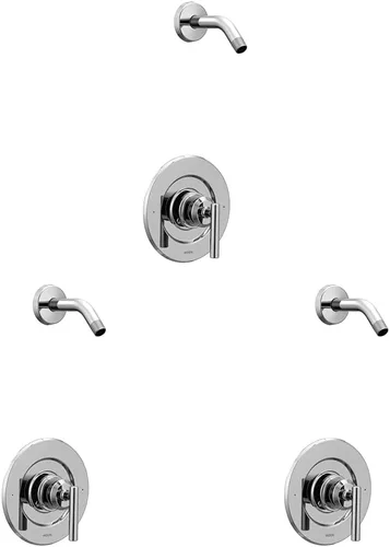 Moen T2902NH Gibson Posi-Temp One-Handle Shower Only Trim Valve Without Showerhead, Chrome (Pack of 3)