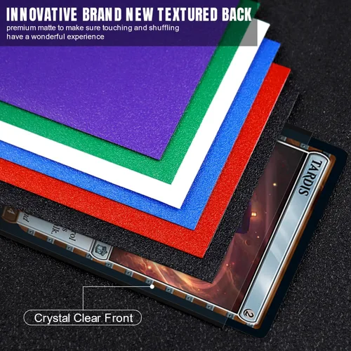 Vista 2 de Fundas negras para cartas MTG 300 unidades, fundas para cartas con parte trasera texturizada mate, protectores de cartas de tamaño estándar