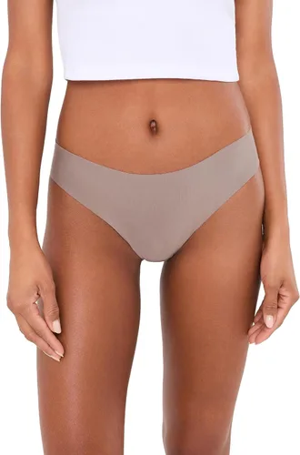 Vista 8 de Tanga de tiro medio de mantequilla Beige