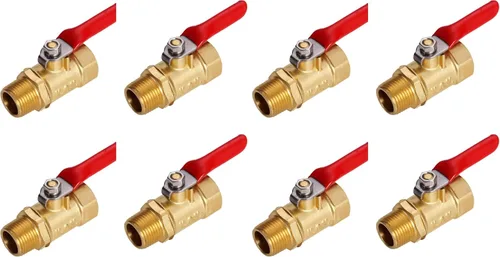 Vista 8 de Litorange 2 piezas de latón sin plomo Mini válvula de bola interruptor de apagado 1/4 "NPT macho x 1/4 pulgadas NPT hembra accesorios de tubería