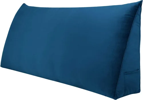 Vista 15 de WOWMAX Almohada de cuña para cabecera de cama de día, con funda extraíble, terciopelo negro, tamaño matrimonial