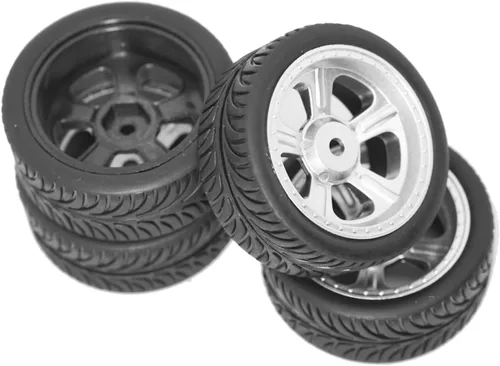 Vista 6 de ShareGoo OD 2.55 pulgadas RC 0.472 in hexagonal de plástico llantas y neumáticos de goma para RC 1/10 On-Road Touring Racing Drift Car