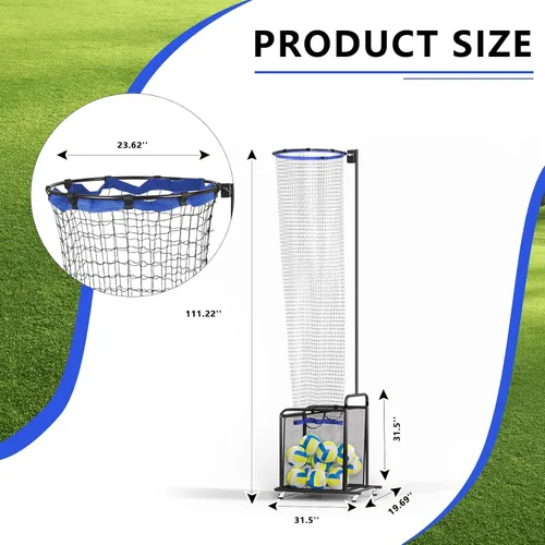 Vista 2 de Red de entrenamiento de voleibol ajustable en altura y ángulo, red de entrenamiento de voleibol en casa con ruedas y bolsa de colección