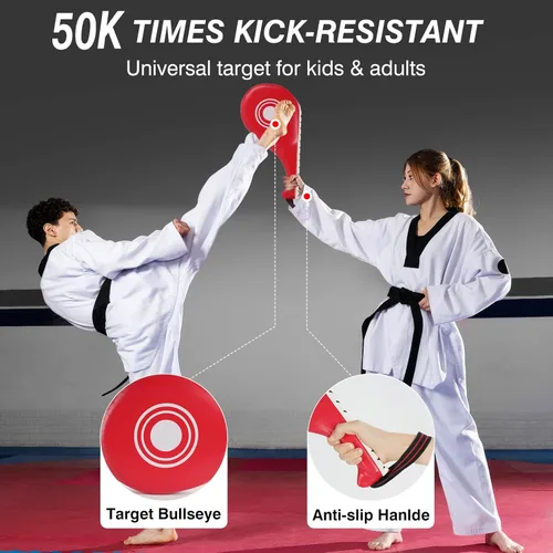 Vista 2 de 3-in-1 Boxing Pad Set –Focus Punching Mitts, Martial Arts Target Training Paddle and Kicking Pad for Kickboxing Taekwondo Karate MMA, Boxing