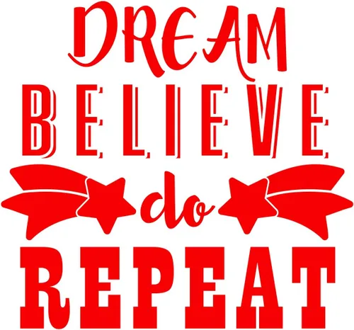 Vista 6 de VWAQ Dream Believe Do Repeat Motivational Wall Decal (12" H X 13" W, Black)