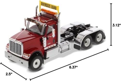Vista 8 de Diecast Masters Tractor tándem de cabina de día internacional HX520 SFFA escala 1:50 Serie de transporte Modelo rojo 71002
