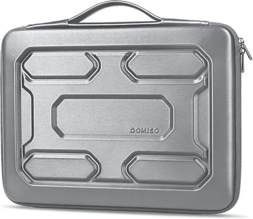 Vista 19 de DOMISO Funda para portátil de 13.3 pulgadas con asa, bolsa de computadora a prueba de golpes, funda protectora impermeable de EVA para portátiles
