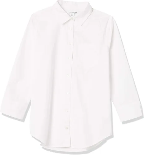 Vista 5 de Tienda Essentials - Camisa de popelina de manga 34 para mujer de ajuste clásico