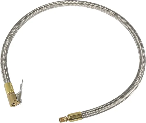Vista 12 de X AUTOHAUX Flexible acero inoxidable 12.2 in 12" válvula de neumático conectar tubería de aire Chuck inflador compresor bomba manguera de extensión