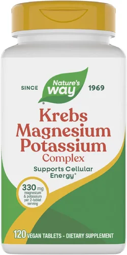 Nature's Way Krebs Complejo de magnesio y potasio, soporte de energía celular*, con lisinato de magnesio y malato y citrato de potasio, vegano, sin