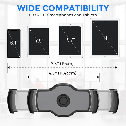 Vista 2 de AboveTEK Soporte para tableta, elegante soporte de aluminio para iPad, soporte plegable giratorio de 360° para tabletas/teléfonos inteligentes de 4