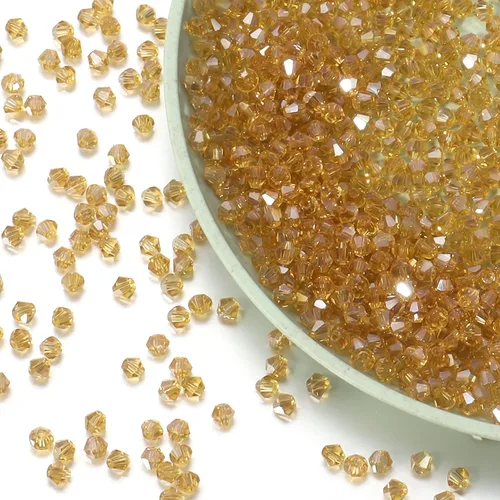 Vista 3 de 1000 cuentas de cristal de cristal de 0.157 pulgadas a granel facetadas de bicono espaciador cuentas para hacer joyas de bricolaje