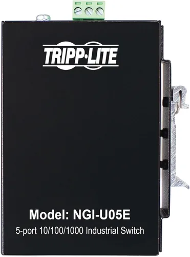 Vista 21 de Tripp Lite Conmutador Ethernet Gigabit PoE+ administrado industrial de 8 puertos de capa 2, puertos RJ45 de 10/100/1000 Mbps, montaje DIN