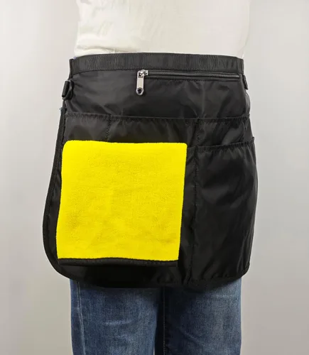 Vista 4 de Bafelia Delantal de limpieza impermeable con 7 bolsillos, suministros de limpieza para el hogar, delantal de criada ligero y duradero