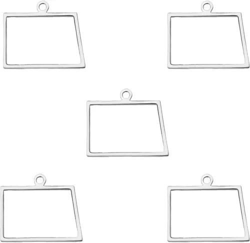 Vista 65 de kkjoy 5 piezas de dijes de mapas de continentes huecos de EE. UU. con colgante para hacer joyas y manualidades, accesorios de mini dijes de acero