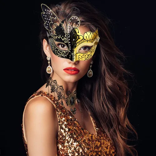 Vista 6 de IETANG - Un par de preciosas máscaras venecianas para parejas, para mascarada, accesorios de disfraz o fiesta