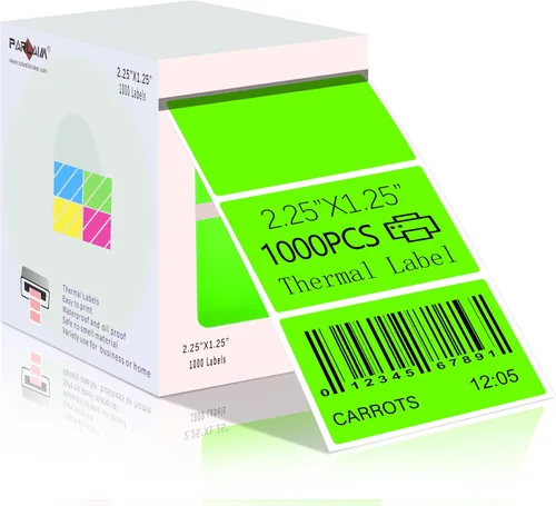 Vista 8 de PARLAIM Etiquetas térmicas directas rectangulares de 2.25 x 1.25 pulgadas, calcomanías circulares autoadhesivas, 1000 calcomanías/rollo para diseño