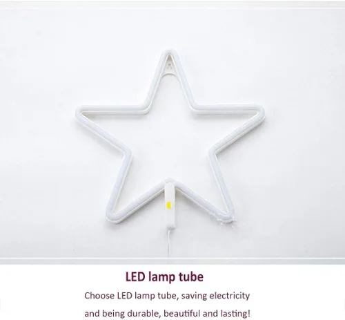 Vista 4 de QFFL Paneles de luz led inteligentes en forma de corazón LED neón decorativo luz desmontable soporte base interruptor interruptor de la batería modo