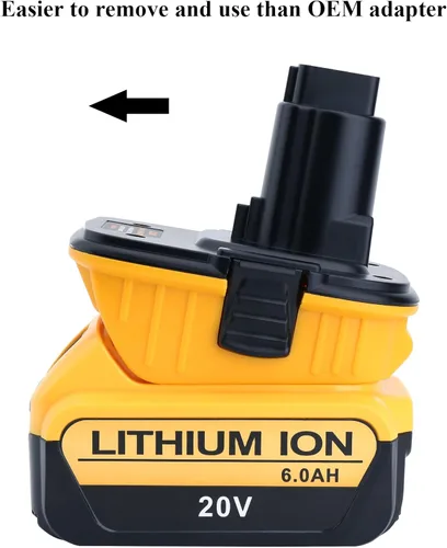 Vista 2 de Paquete de 2 adaptadores DCA1820 compatibles con adaptador de 18 V a 20 V, compatible con batería máxima de 20 V DCB203 a 18 V XRP NiCad NiMh