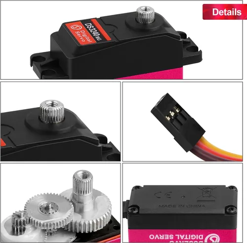 Vista 5 de 88.2 lbs Servo Digital Servo Digital Servo Full Metal Gear Impermeable con Servo Bocina 25T Compatible con 1/8, 1/10, 1/12 RC Car Crawler Robot