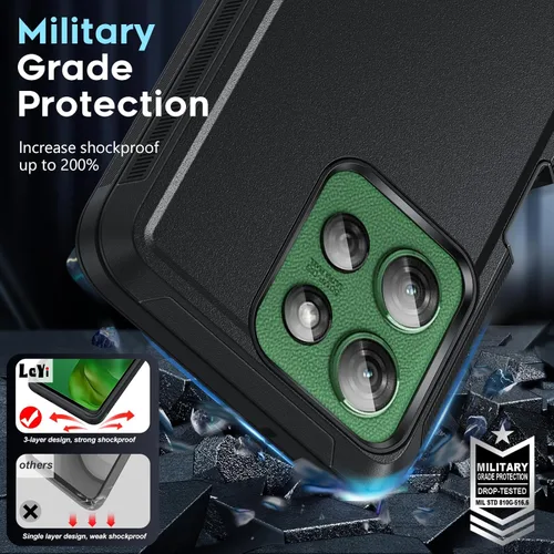 Vista 5 de LeYi Funda 5G para Motorola G-Power-2025: 【No compatible con G 5G 2025】 Funda Moto G Power 2025 con protector de pantalla de vidrio templado, funda