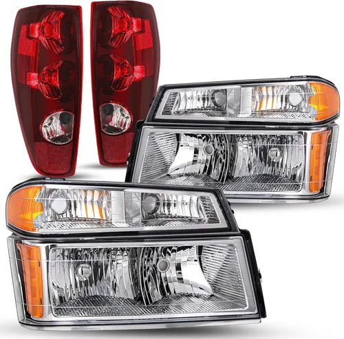 Vista 12 de JSBOYAT Conjunto de faros delanteros con luces de parachoques, 4 piezas compatible con Chevy Colorado/GMC Canyon 04-12, Isuzu I-Series 06-08, faro