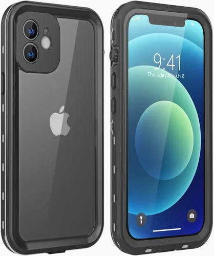 Funda impermeable diseñada para iPhone 12 Mini, funda de cuerpo completo a prueba de golpes con protector de pantalla, a prueba de polvo para iPhone