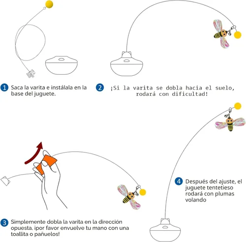 Vista 8 de Oxawo Juguete interactivo para gatos, vaso de ejercicio recargable para gatos de interior, juego de mariposa giratoria, gatito de burlas, varita