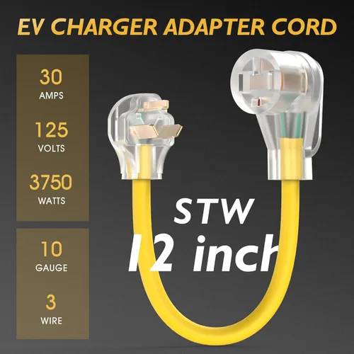 Vista 3 de TOOLIOM NEMA 10-30P a 14-50R Cable adaptador de cargador EV con certificación UL de 30 amperios a 50 amperios para cargador EV de nivel 2