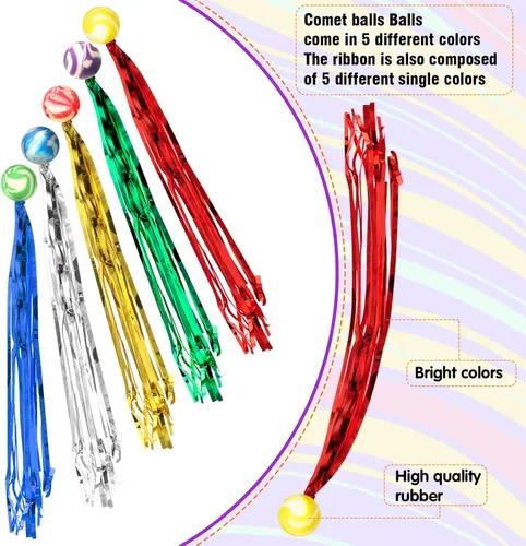 Vista 4 de Leyndo 24 bolas coloridas de serpentina, decoraciones de bolas de cometa para recuerdos de fiesta, rellenos de bolsas de golosinas, rellenos
