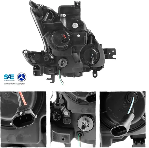 Vista 2 de AKKON - Compatible con faros delanteros de proyector de tubo de luz LED DRL Nissan Maxima 2009-2014 - Carcasa negra