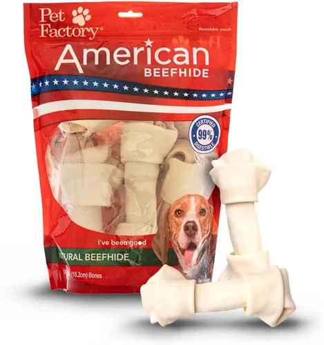 Vista 10 de Pet Factory American Beefhide - Golosinas masticables para perros de 6 a 7 pulgadas, sabor natural, 6 unidades, 1 paquete