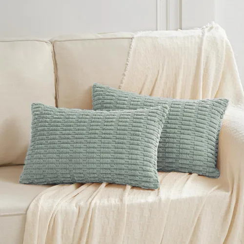 Vista 147 de Fancy Homi Paquete de 2 fundas de almohada decorativas color verde azulado de 18 x 18 pulgadas para sala de estar, sofá, cama, sofá, rústico
