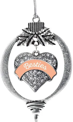 Vista 18 de Inspired Silver Adornos festivos de dije de corazón pave de plata con circonitas cúbicas