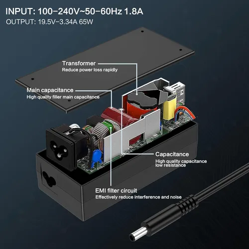 Vista 7 de Cargador adaptador de CA para Dell Inspiron 14 3000 (3490), (3493), 14 5000 (5400), (5401) 2 en 1