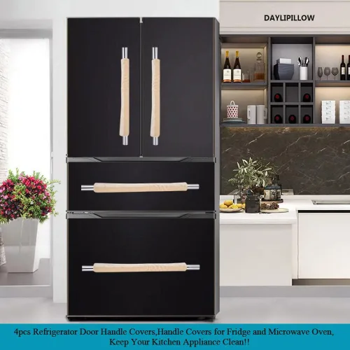 Vista 2 de Fundas para manijas de refrigerador, juego de fundas para manijas de electrodomésticos de cocina, horno microondas, nevera o lavavajillas, protector