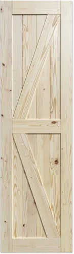 SMARTSTANDARD - Puerta corrediza estilo granero de 24 x 80 pulgadas de madera, preperforada lista para montar, bricolaje sin terminar de madera de