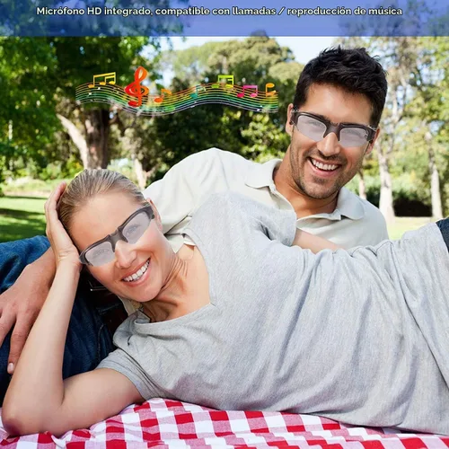 Vista 6 de Lentes de sol inalámbricos Bluetooth MP3, lentes polarizados, lentes de sol musicales, auriculares estéreo para iPhone, Samsung, la mayoría